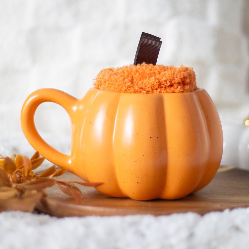 Something Different - Pumpkin Shaped Beker & Sokken Set - Oranje